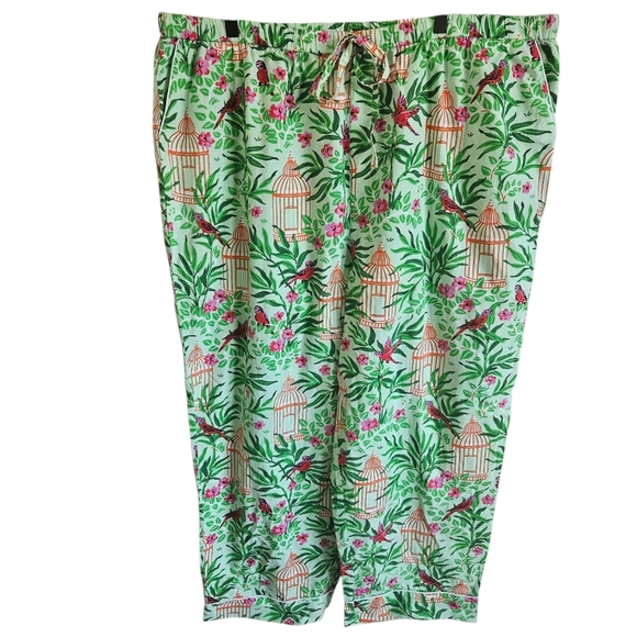 Printfresh Birds of a Feather Cropped Pajama Pants In Kiwi Slice - Picture 2 of 13